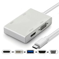 USB-C Adapter HDMI+DVI+VGA+USB Adapter