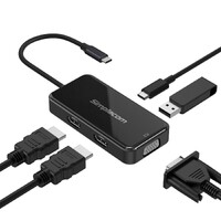 Simplecom 5-in-1 USB-C MST Hub with VGA and Dual HDMI