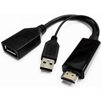 HDMI to DisplayPort (M)-(F) With USB Adapter