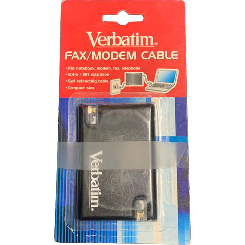 Verbatim Fax/modem cable 2.4m Self Retracting Compact Design