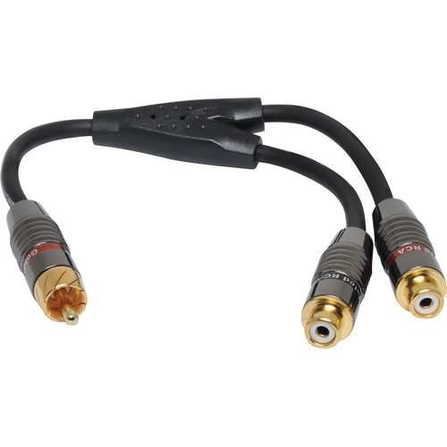 0.2m Male RCA to 2 RCA Female Cable