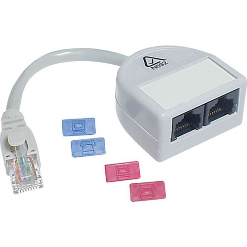 RJ45 Splitter Data to Data 100mm Cord 3-U5