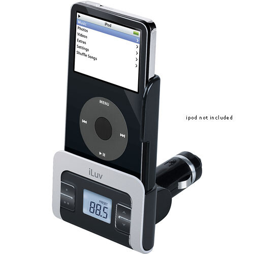 iLuv FM Transmitter with Integrated Car Adapter for iPod (Black)